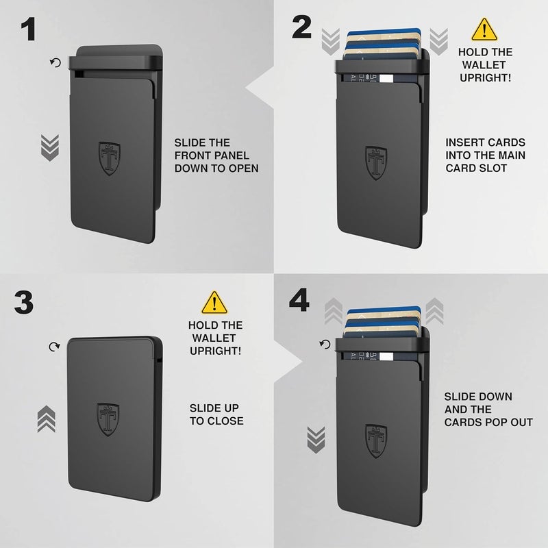 TRAVANDO SLYDE Aluminum Card Holder - RFID Blocking Slim Wallet for Men with Money Clip – Holds Up to 9 Cards – RFID Protected Credit Card Mens Wallet - Image 5